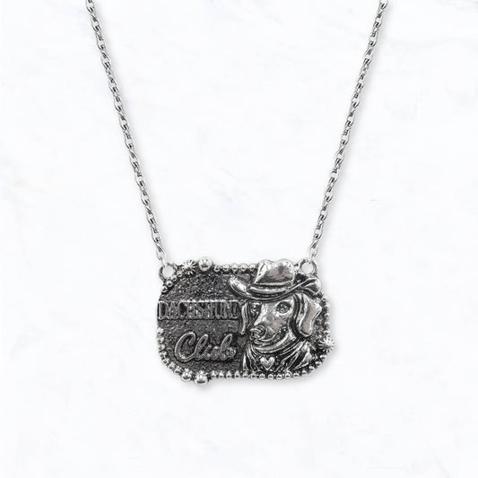 Western Dachshund Club Pendant Necklace