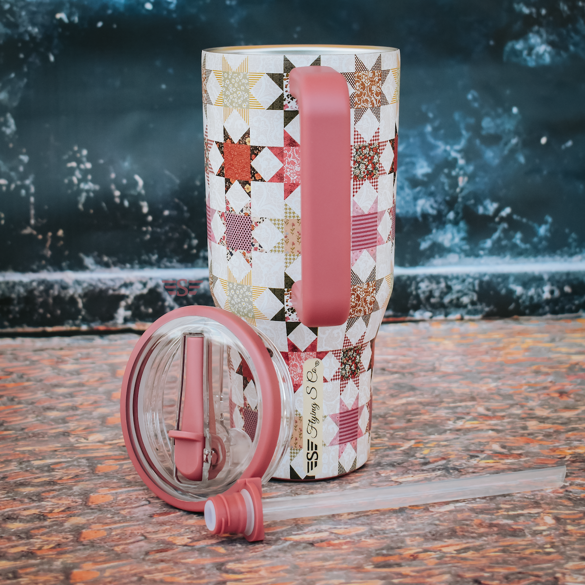 Petals and Patchwork WashEasy™ Flip Lid 32oz Tumbler