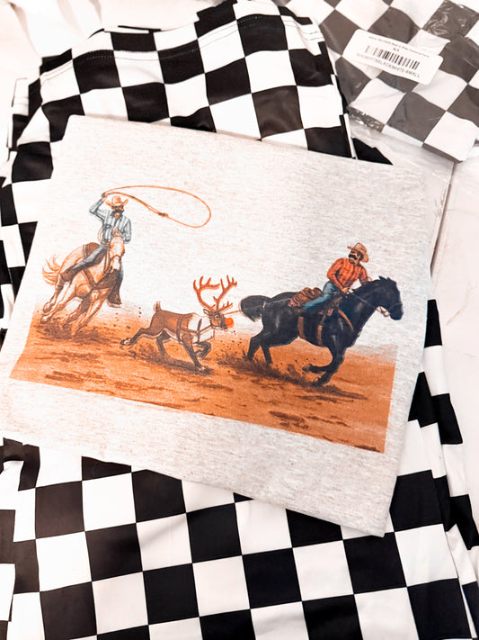 Reindeer roundup   sublimation T-shirt
