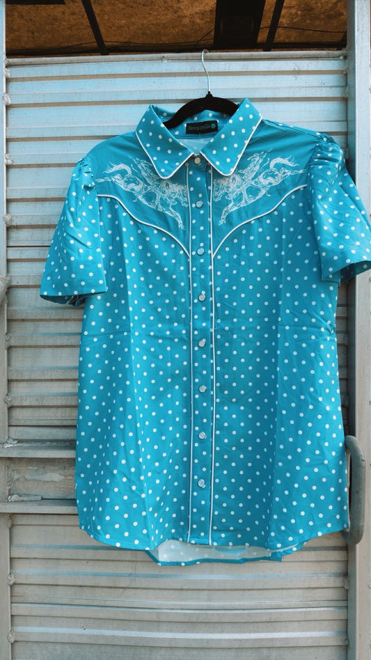 Blue Belle Button Up