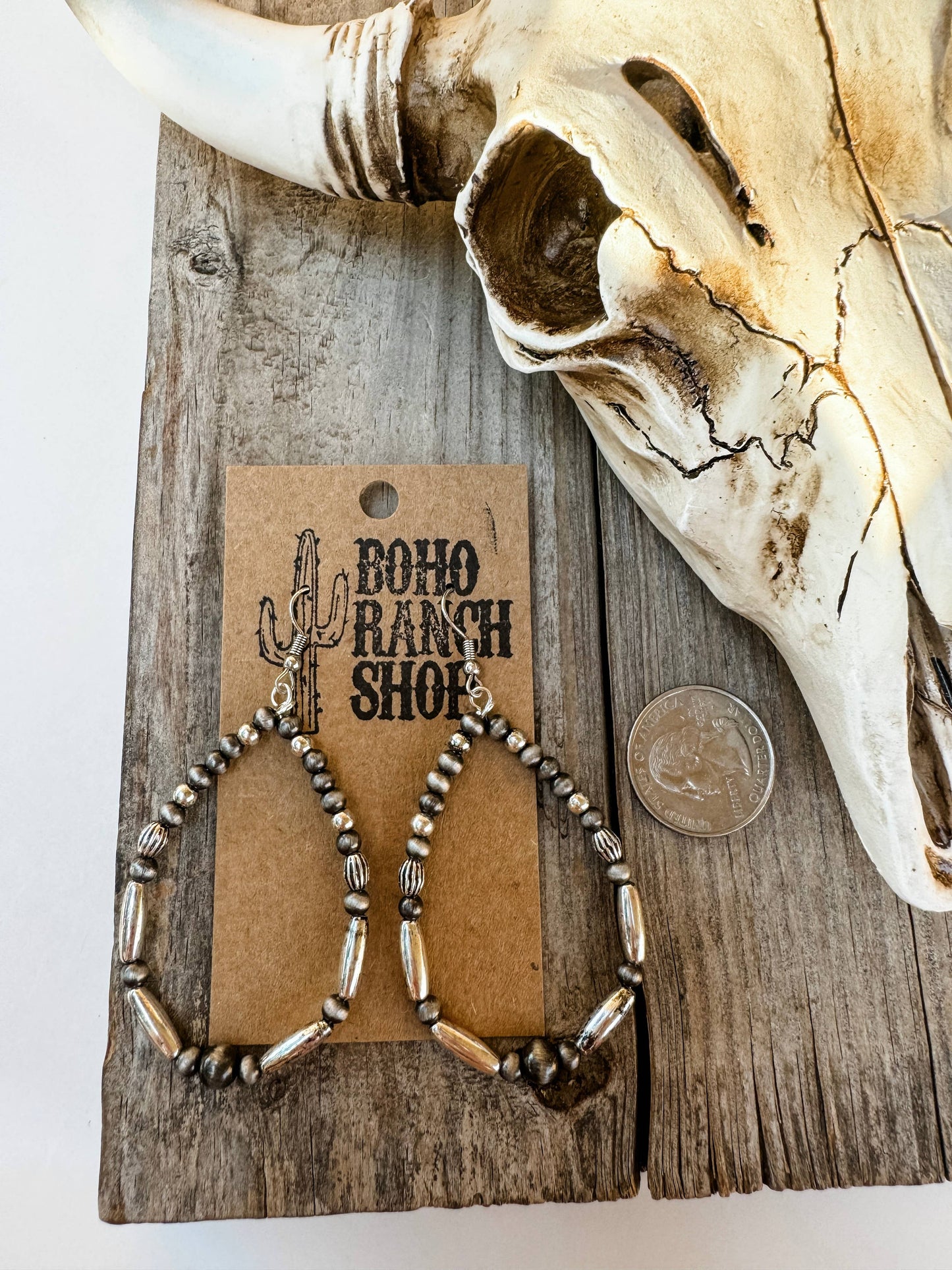 Pearl Round / Teardrop Dangle Earrings: COPPER - ROUND