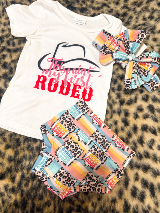 Not my first rodeo  baby girls summer bummie sets
