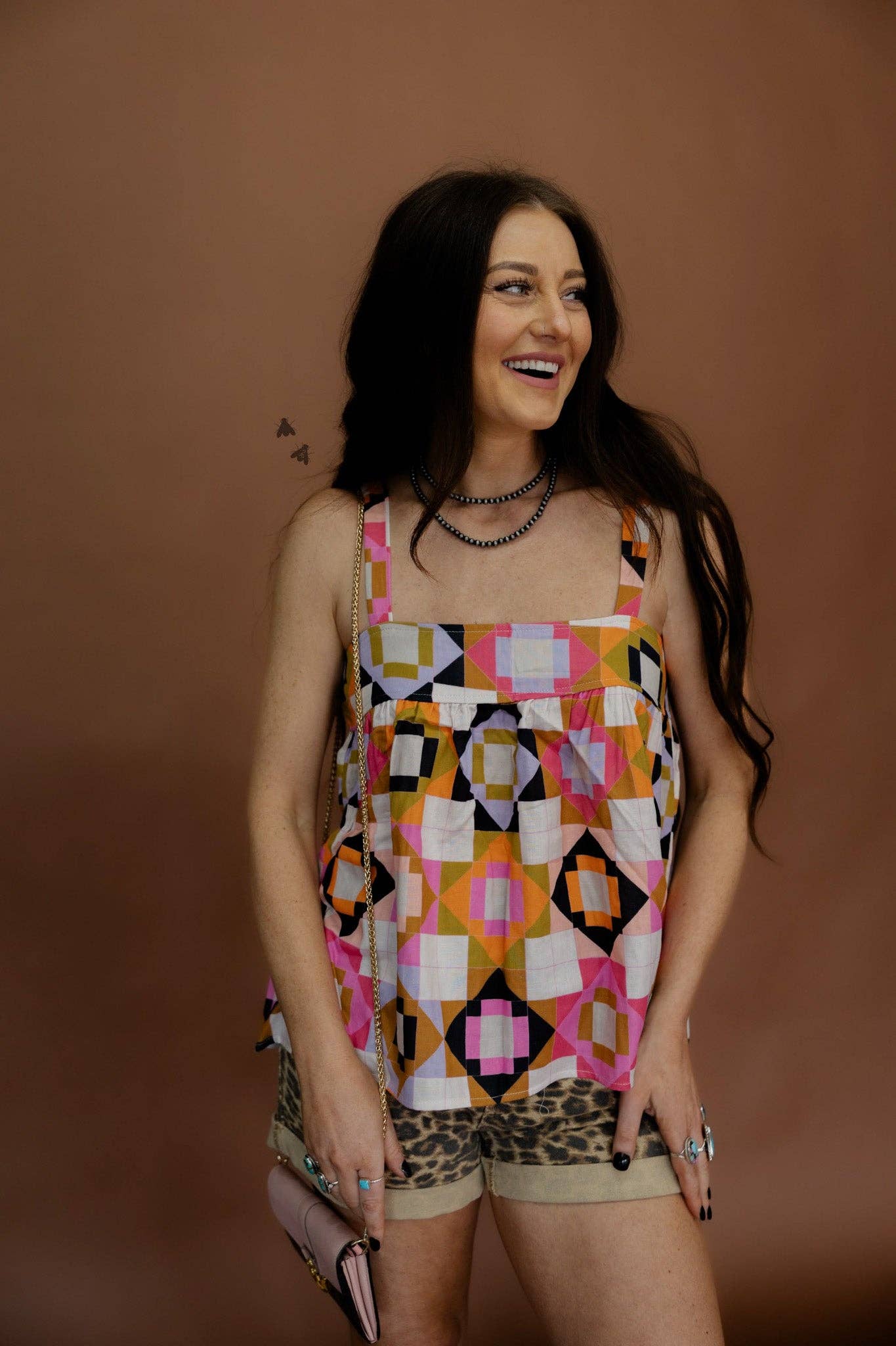 QUILTED CORRAL Top