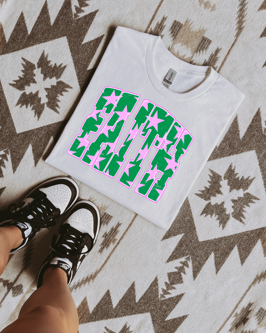 Mix print faith sublimation T-shirt