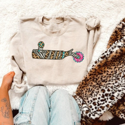 The mix print spurs  sweatshirt