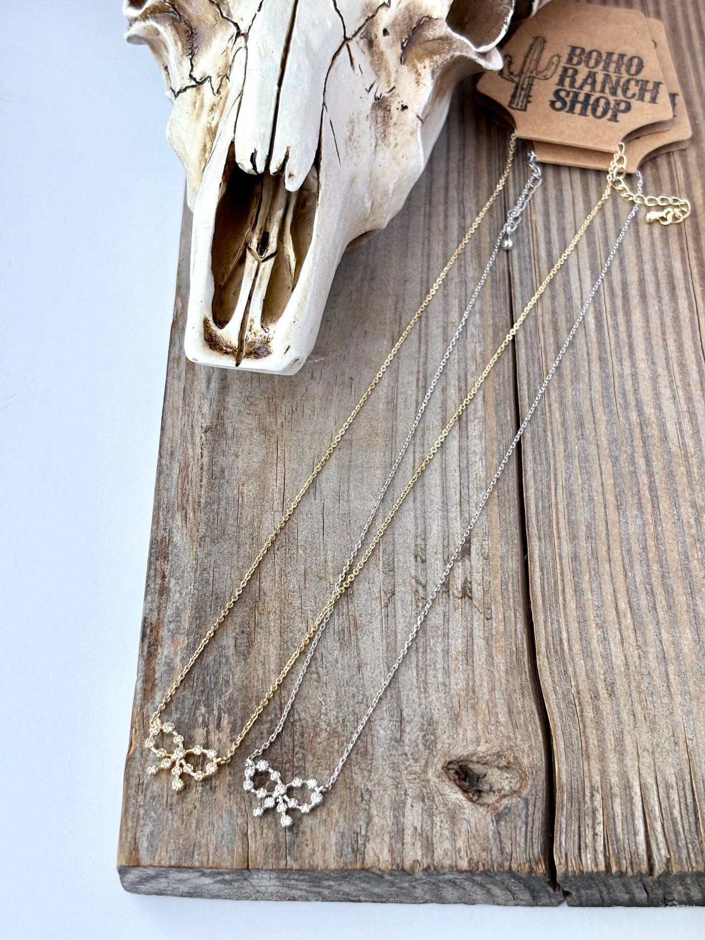 Western Dainty Coquette Bow Necklace: 3