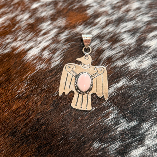 Thunderbird German silver pendant