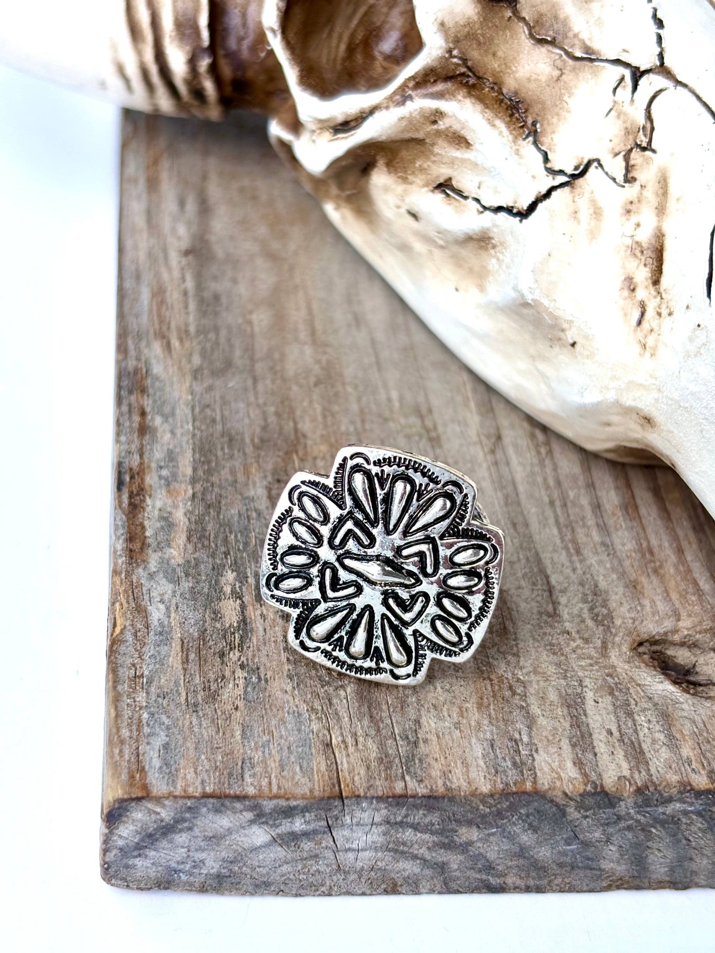 Western Concho Cuff Adjustable Ring