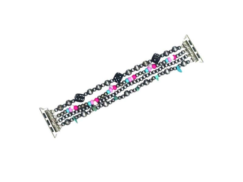 Western Multi Layered Navajo Pearl Apple Watch Band