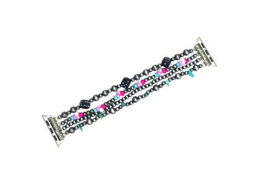 Western Multi Layered Navajo Pearl Apple Watch Band