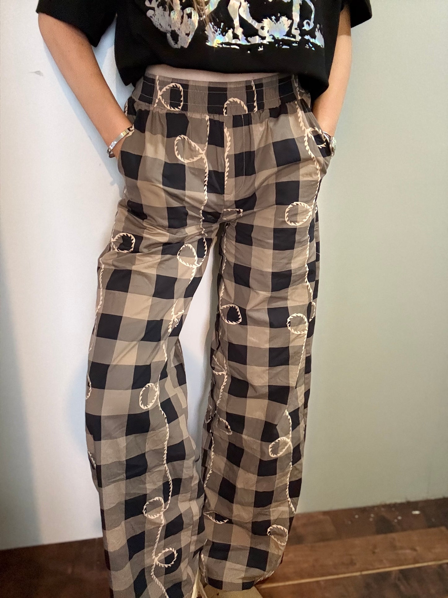 OFF THA TRACK ROPEY GINGHAM Pants