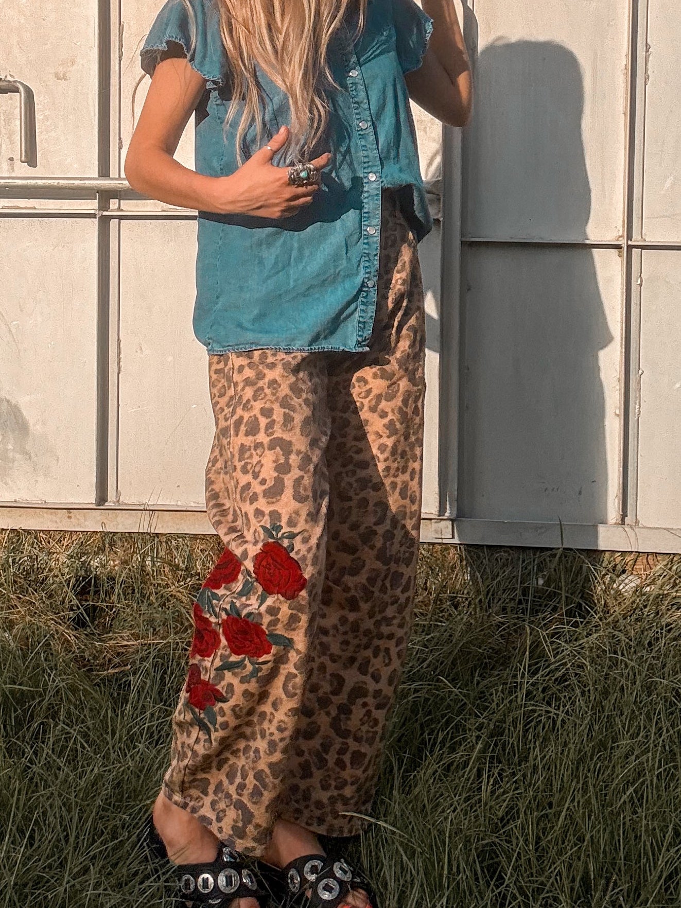 The cheetah rose jeans
