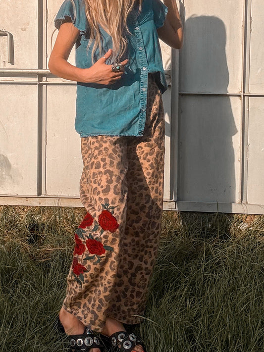 The cheetah rose jeans