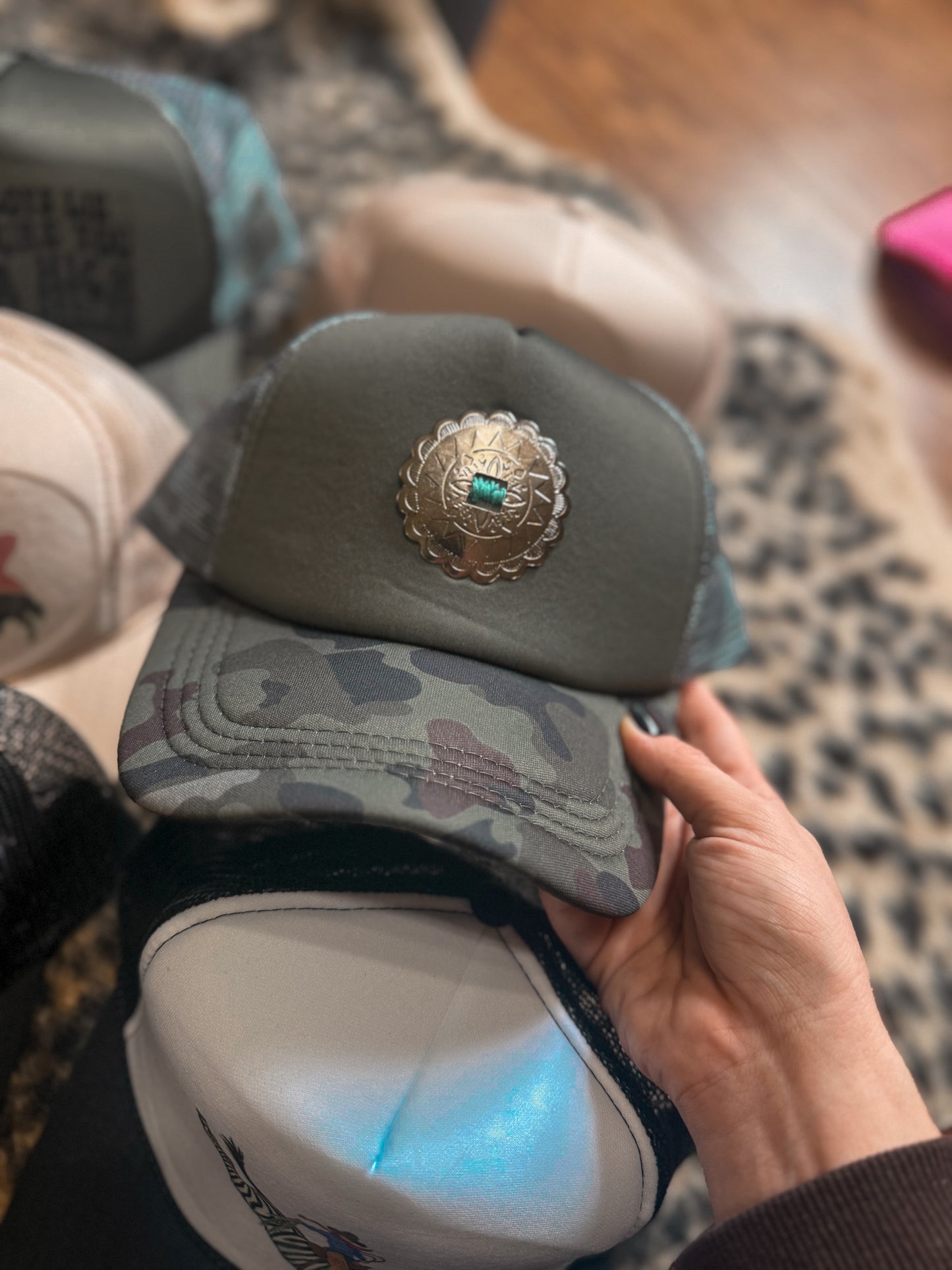 The camo concha hat