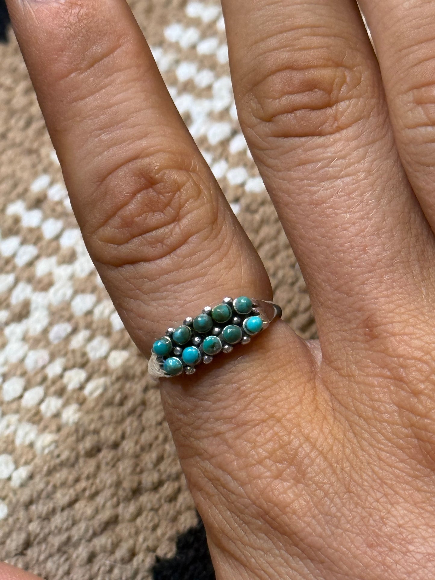 Size 7 turquoise and sterling ring
