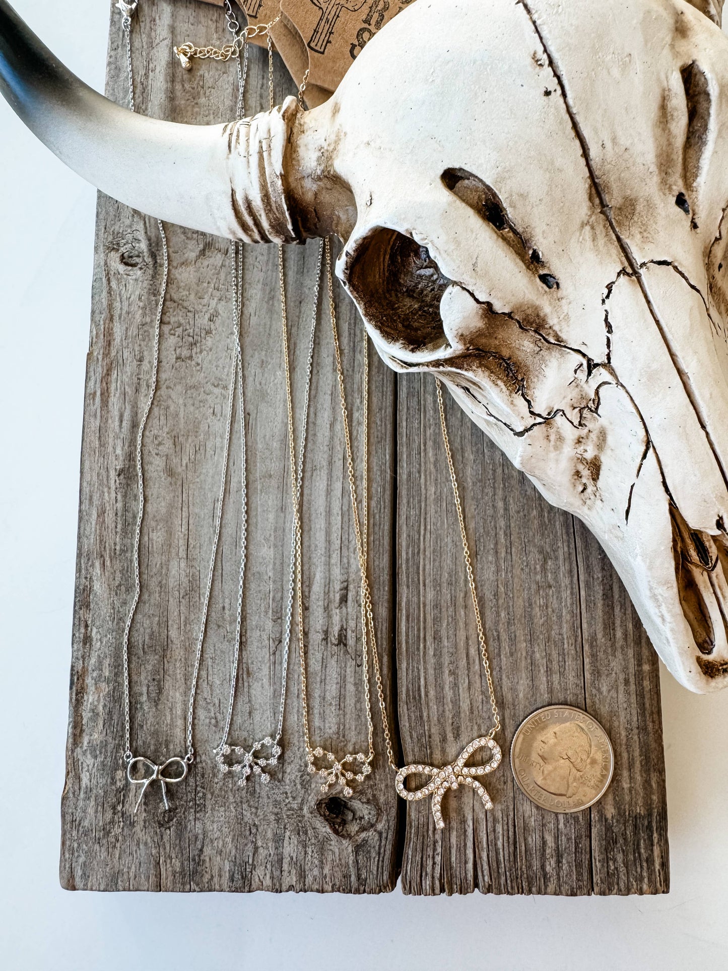 Western Dainty Coquette Bow Necklace: 3
