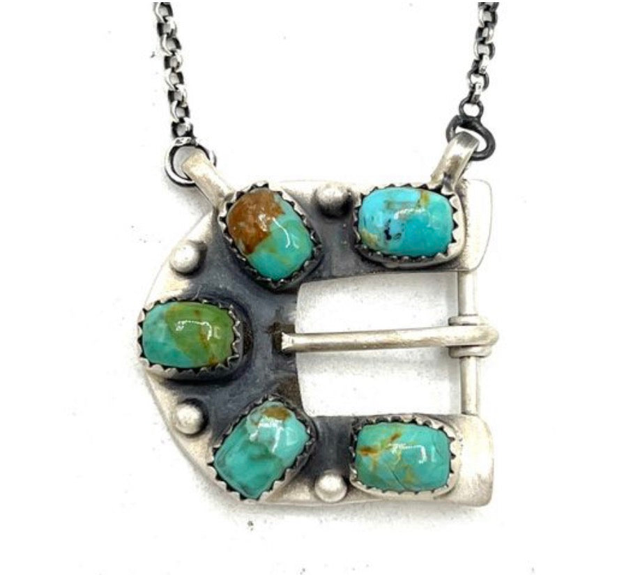 Authentic belt buckle necklace