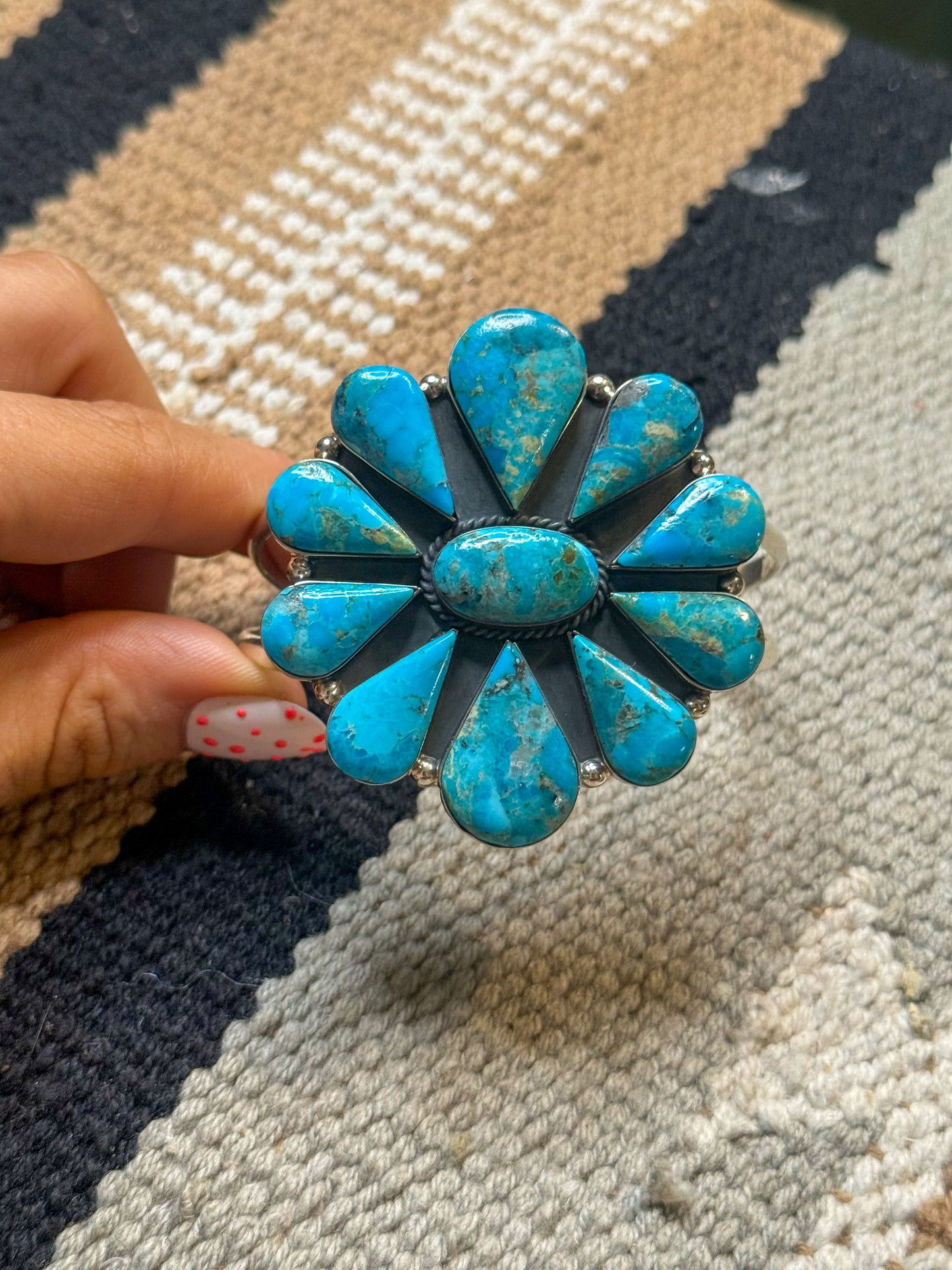 Turquoise cluster cuff