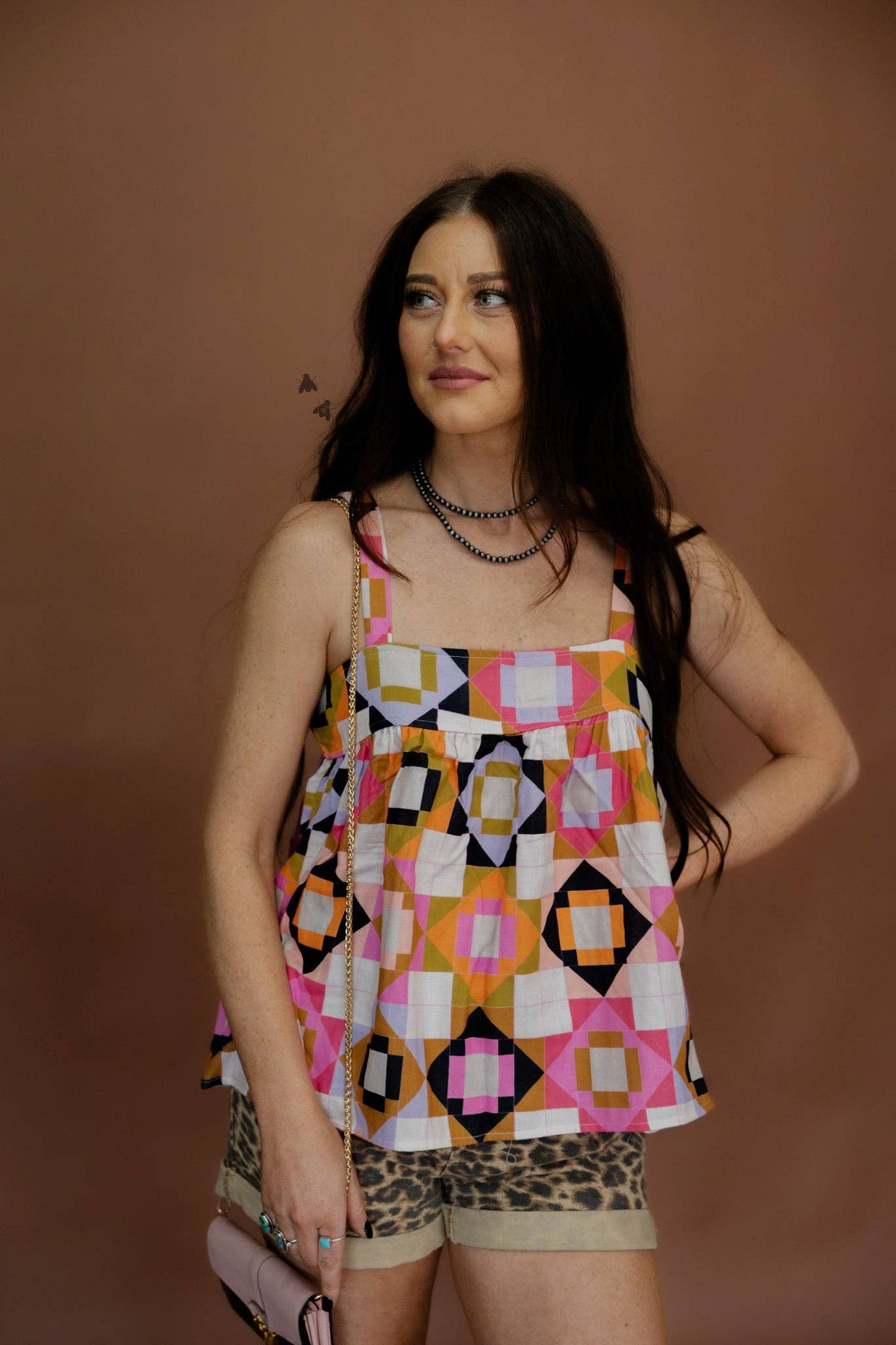 QUILTED CORRAL Top
