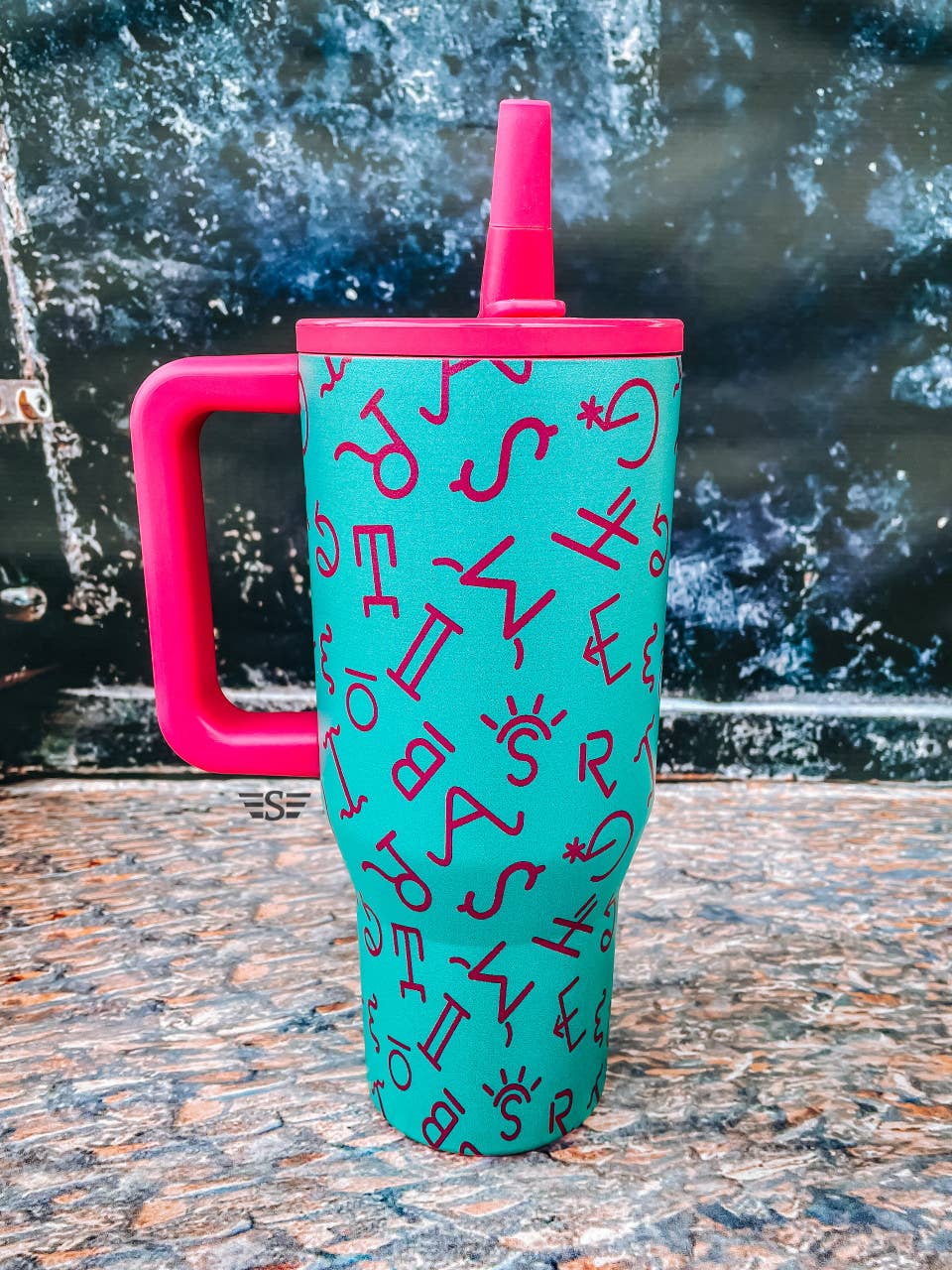 Branded Teal/Pink 32oz Flip Top WashEasy™ Lid Tumbler