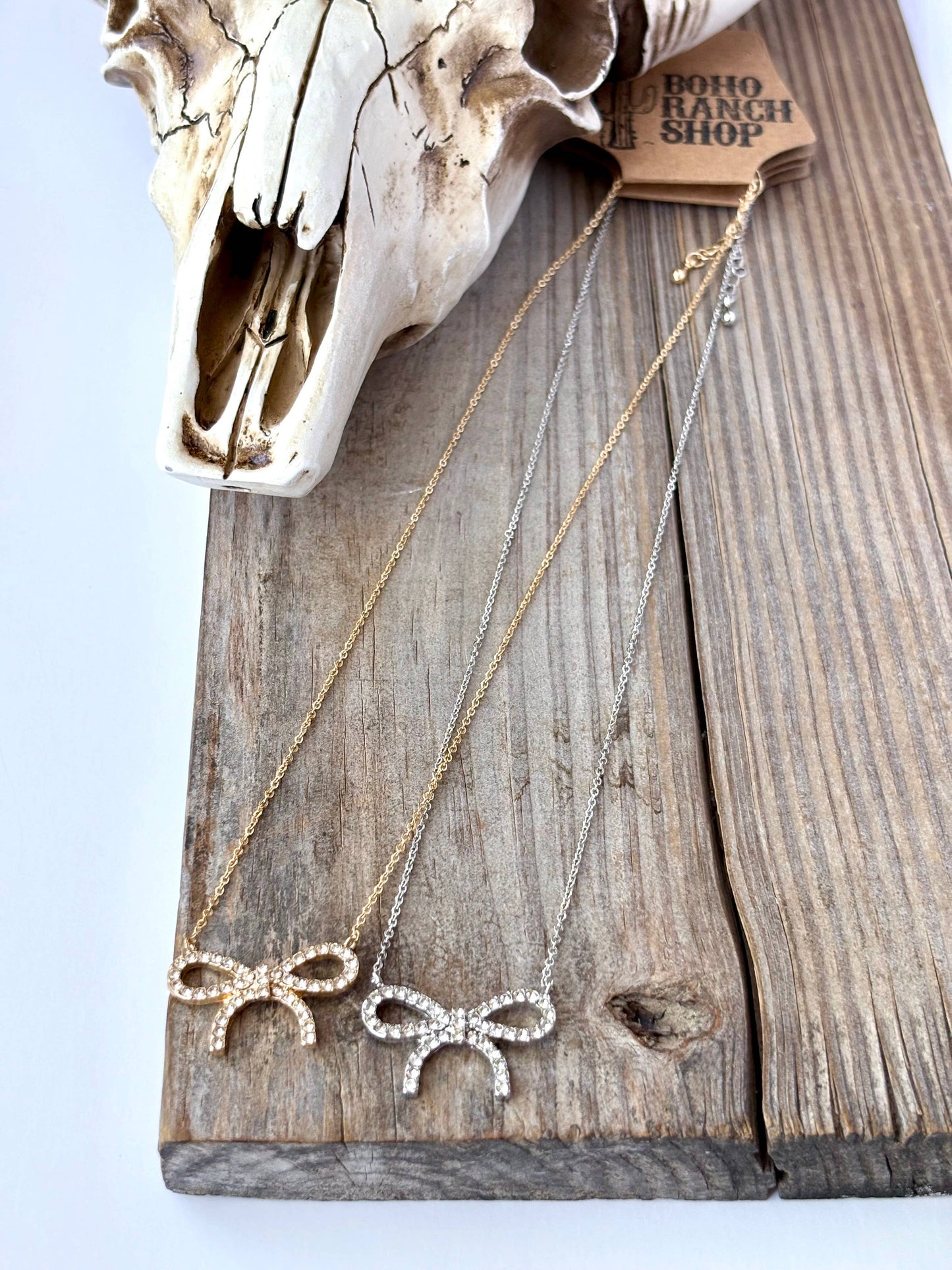 Western Dainty Coquette Bow Necklace: 3