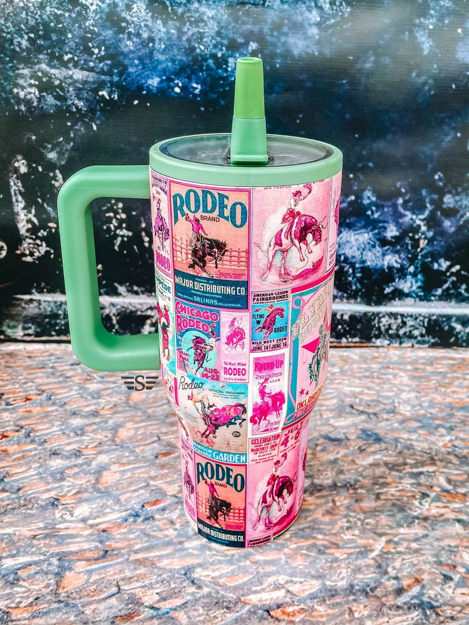 Pink Rodeo Poster Flip Top Tumbler: 32oz