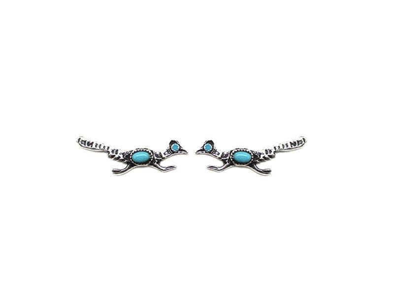 Western Road Runner Turquoise Earrings