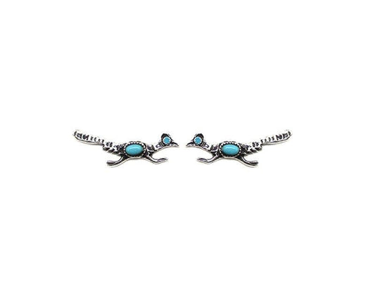 Western Road Runner Turquoise Earrings