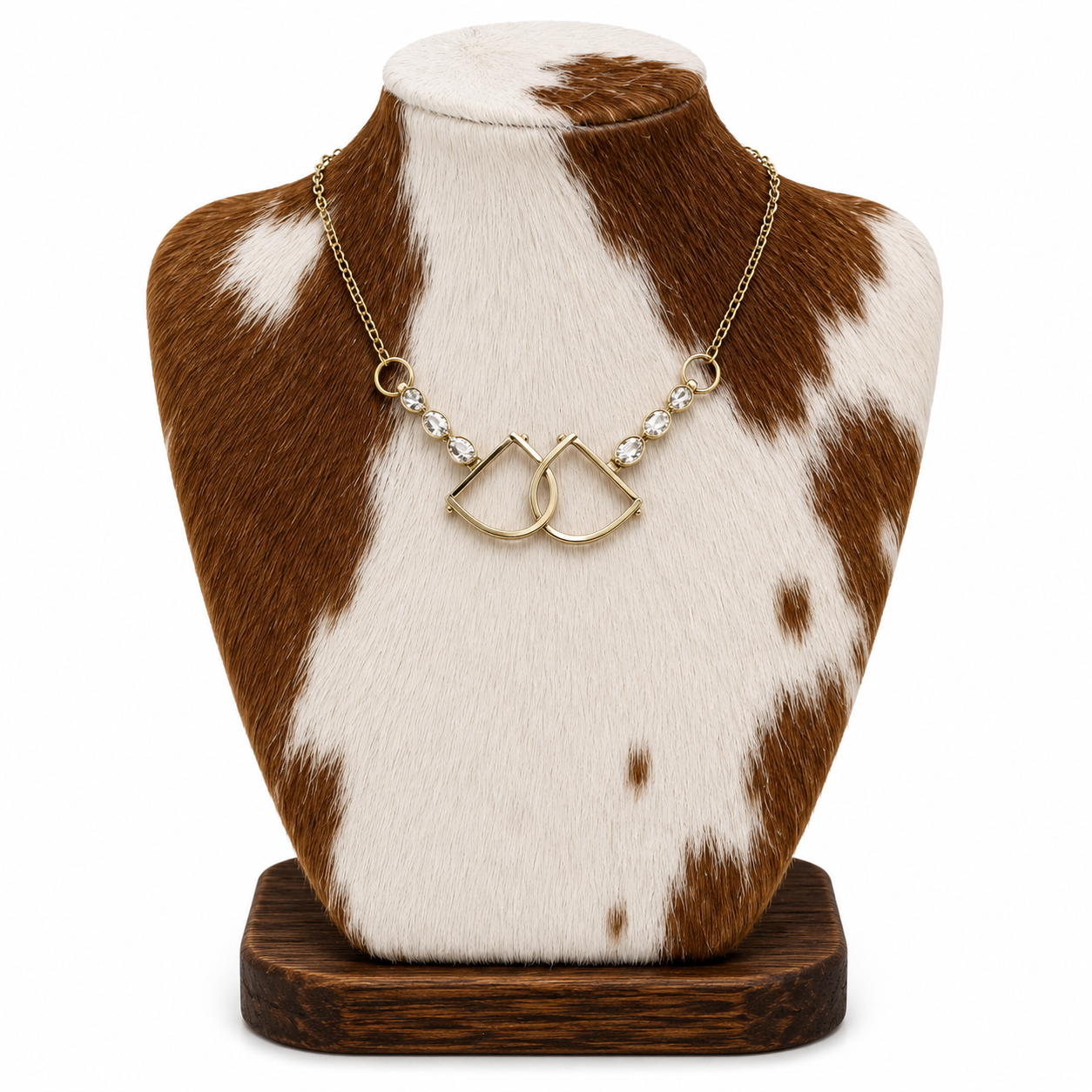 Western Horse Bit Turquoise Stone Pendant Necklace: Silver