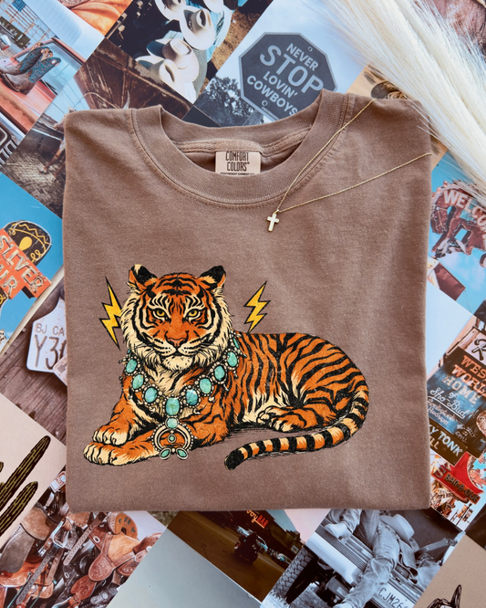 The funky tiger comfort color shirt