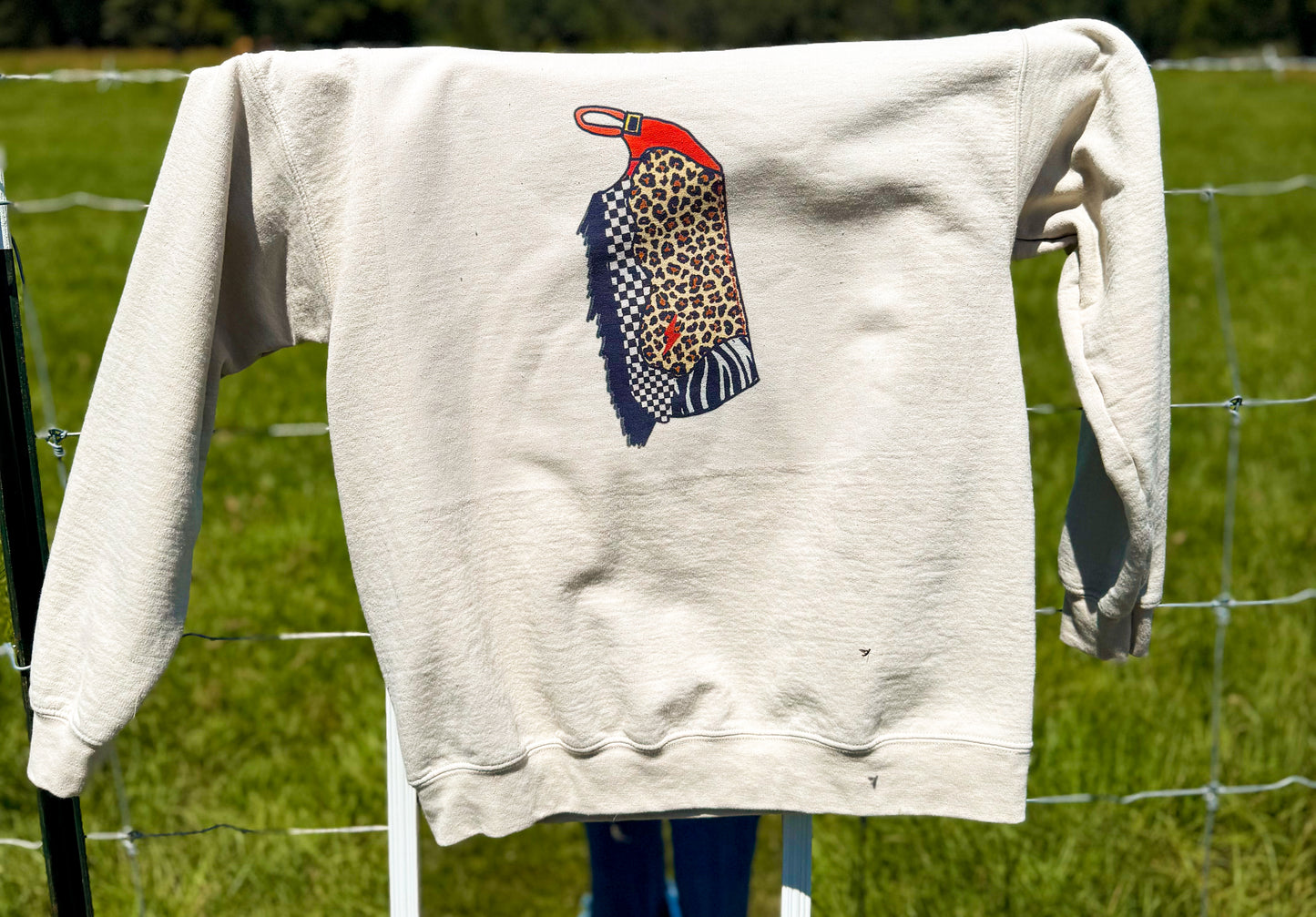 Mix prints chaps sweatshirt