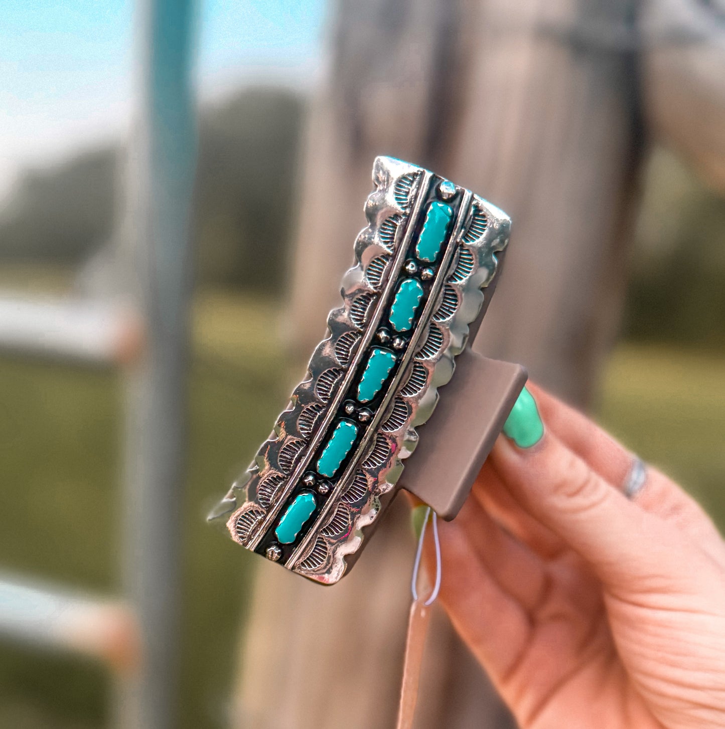 WESTERN STYLE TURQUOISE CASTING HAIR CLAW
