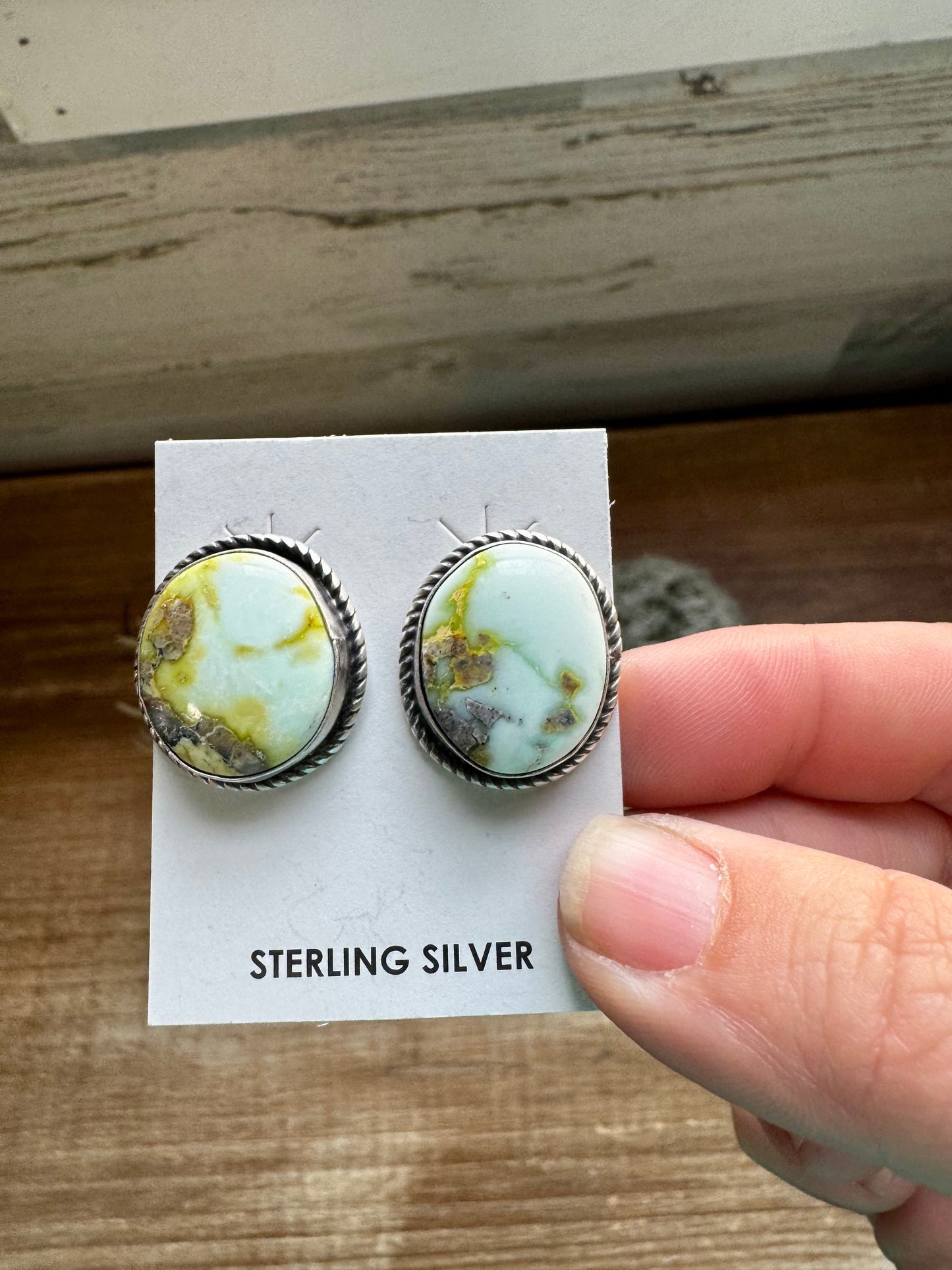 Stud Earrings Palomino Turquoise & Sterling Silver