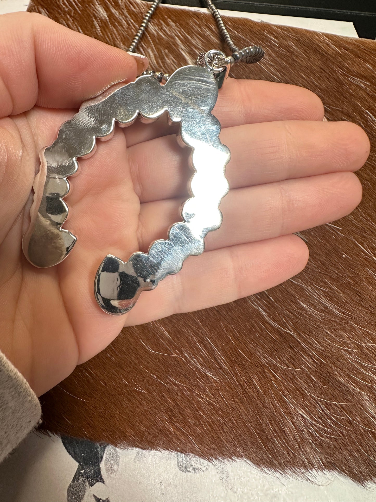 Beautiful Handmade Sterling Silver, Coral & Sonoran Mountain Turquoise Naja Pendant