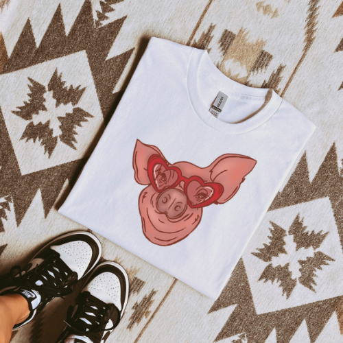Valentines piggy  sublimation T-shirt