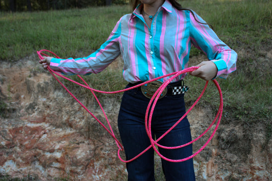 Cotton candy vintage style rodeo shirt
