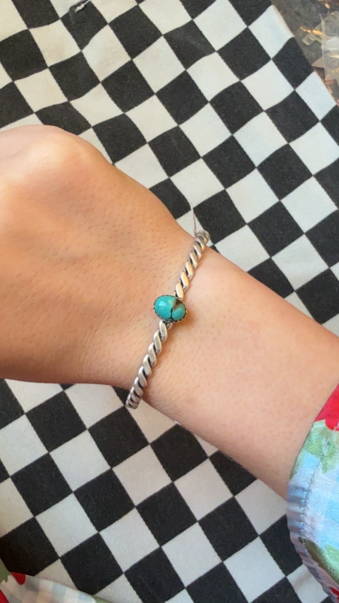 The turquoise twisted wire cuff