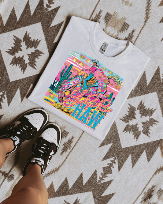 Neon cowgirl sublimation T-shirt