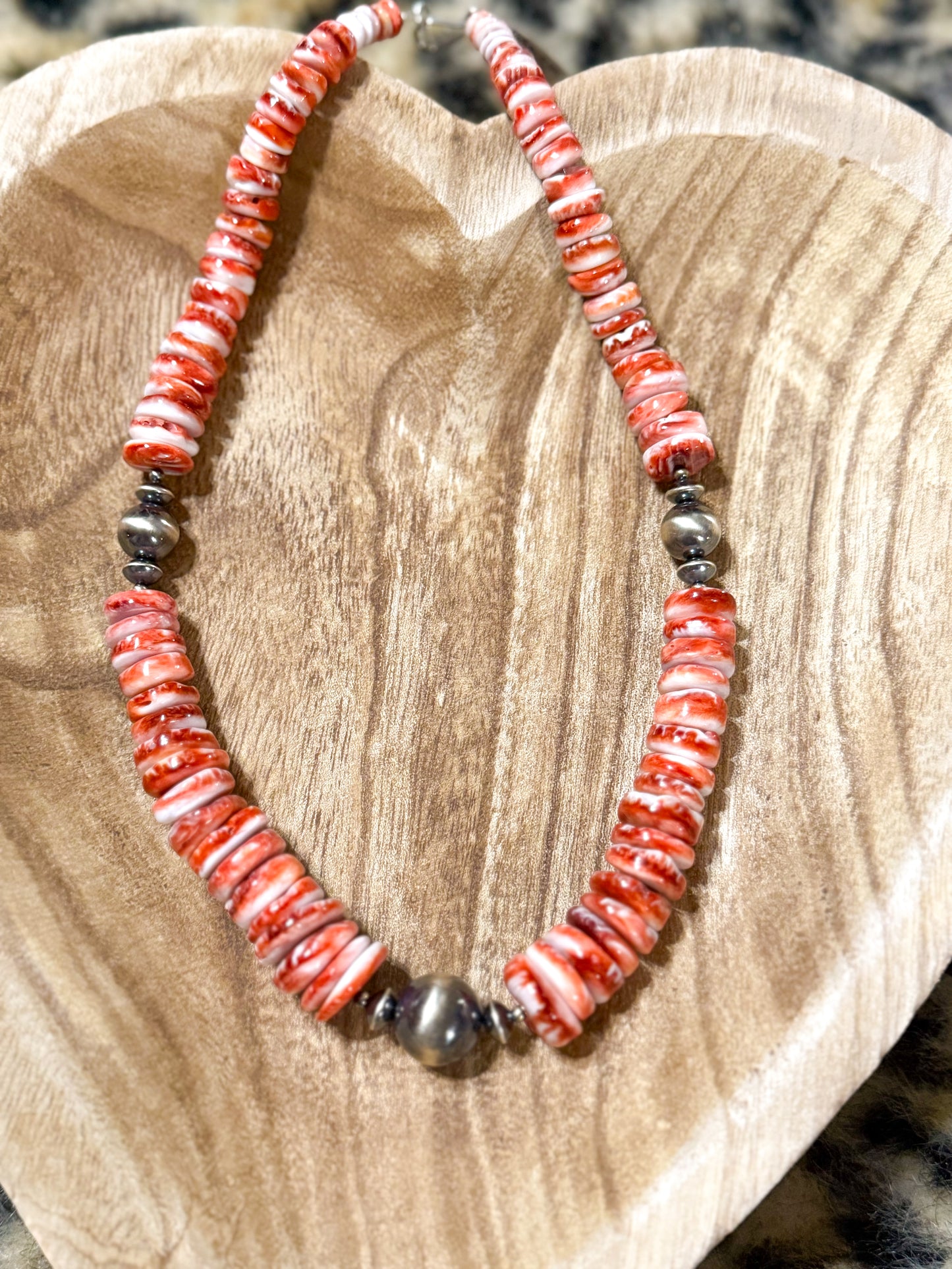 Orange spiny statement necklace