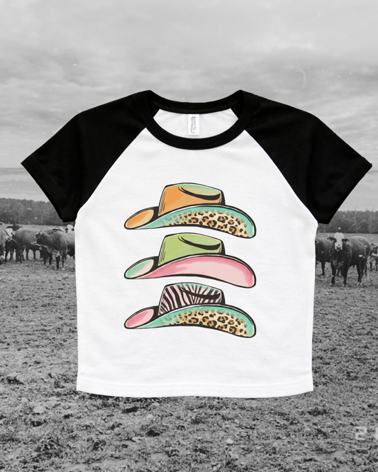 Mix print hats Baby Tee
