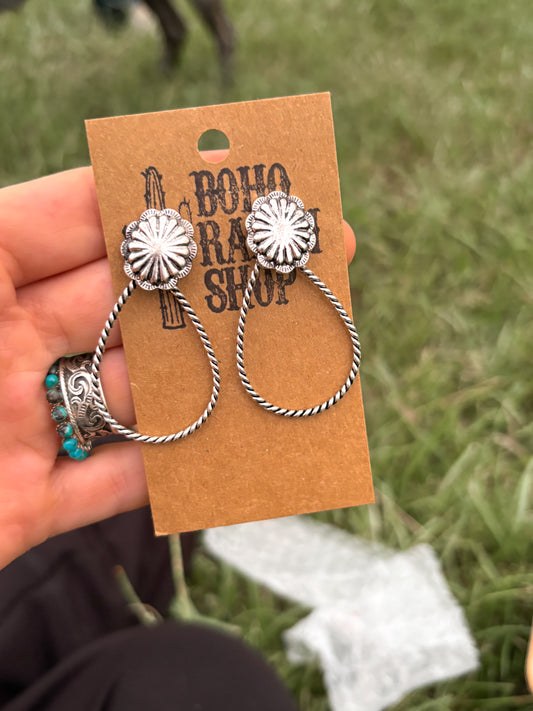 Silver poncho earrings