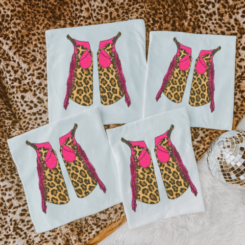 Cheetah and pink sublimation T-shirt