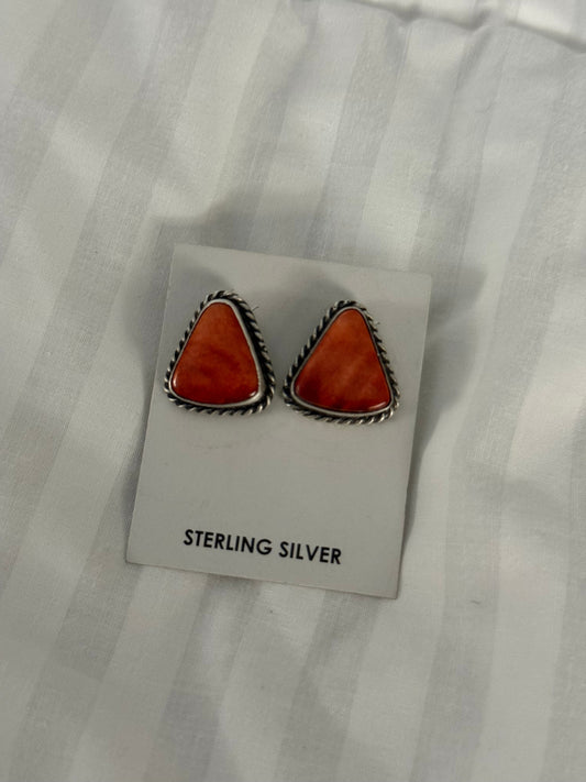 Native  made red spiny earrings