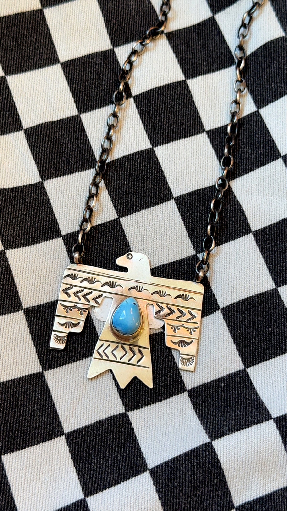 The stamped Thunderbird necklace