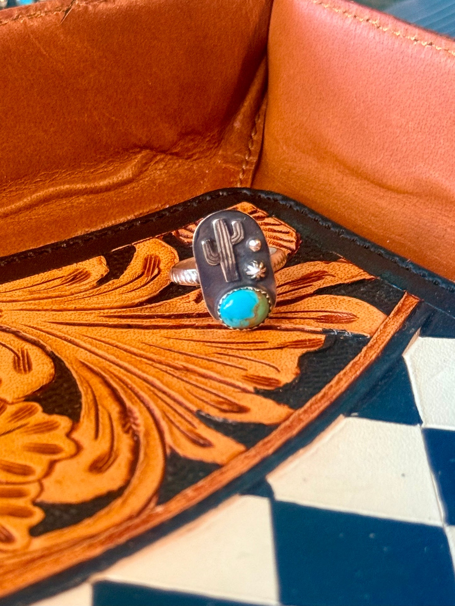 Kingman cactus ring - adjustable