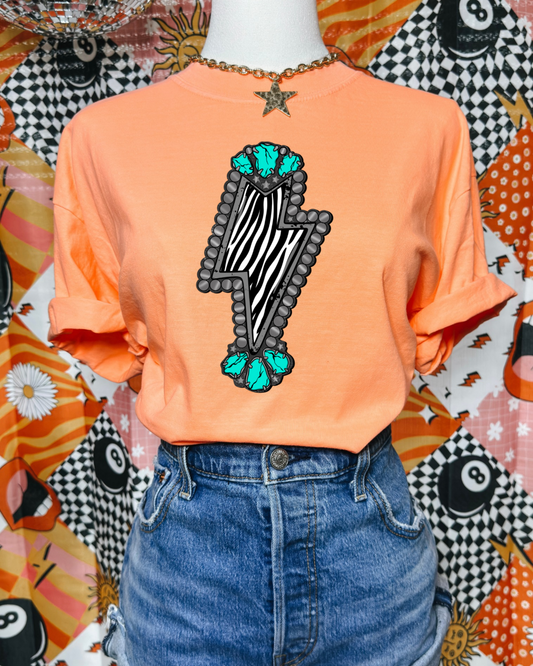 Zebra lighting bolt comfort color shirt