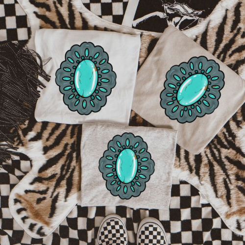 Turquoise stone sublimation T-shirt