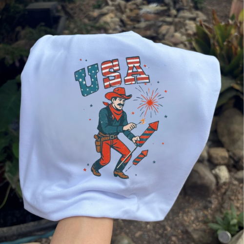 USA cowboy sublimation T-shirt