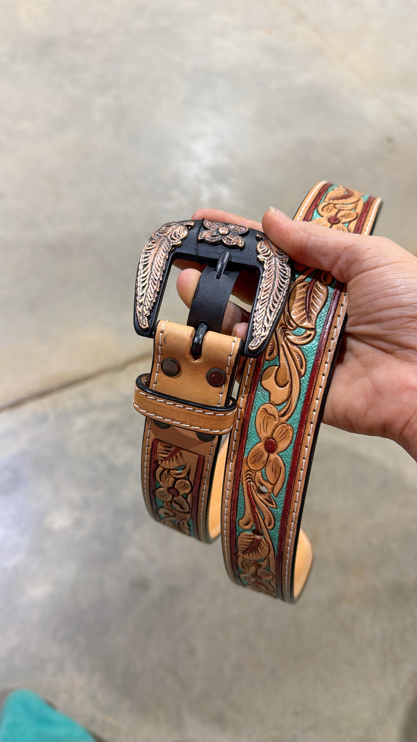 The ranchers relic belt & buckle - 36 inches to middle hole