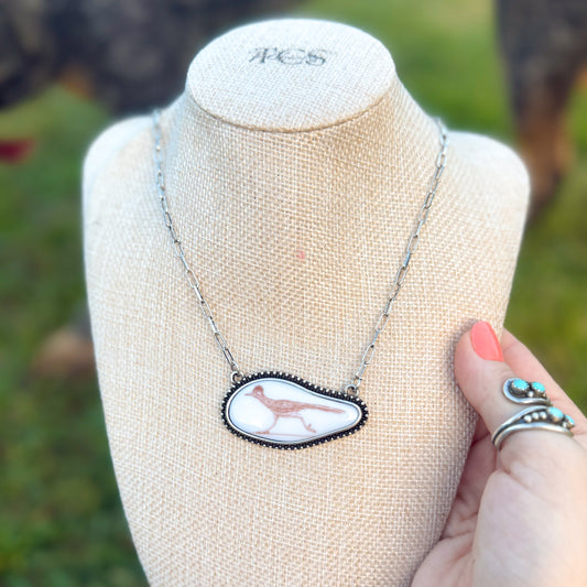 Western Road Runner Print Necklace